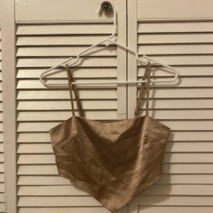 Tan/gold bandanna crop-top from Forever 21.